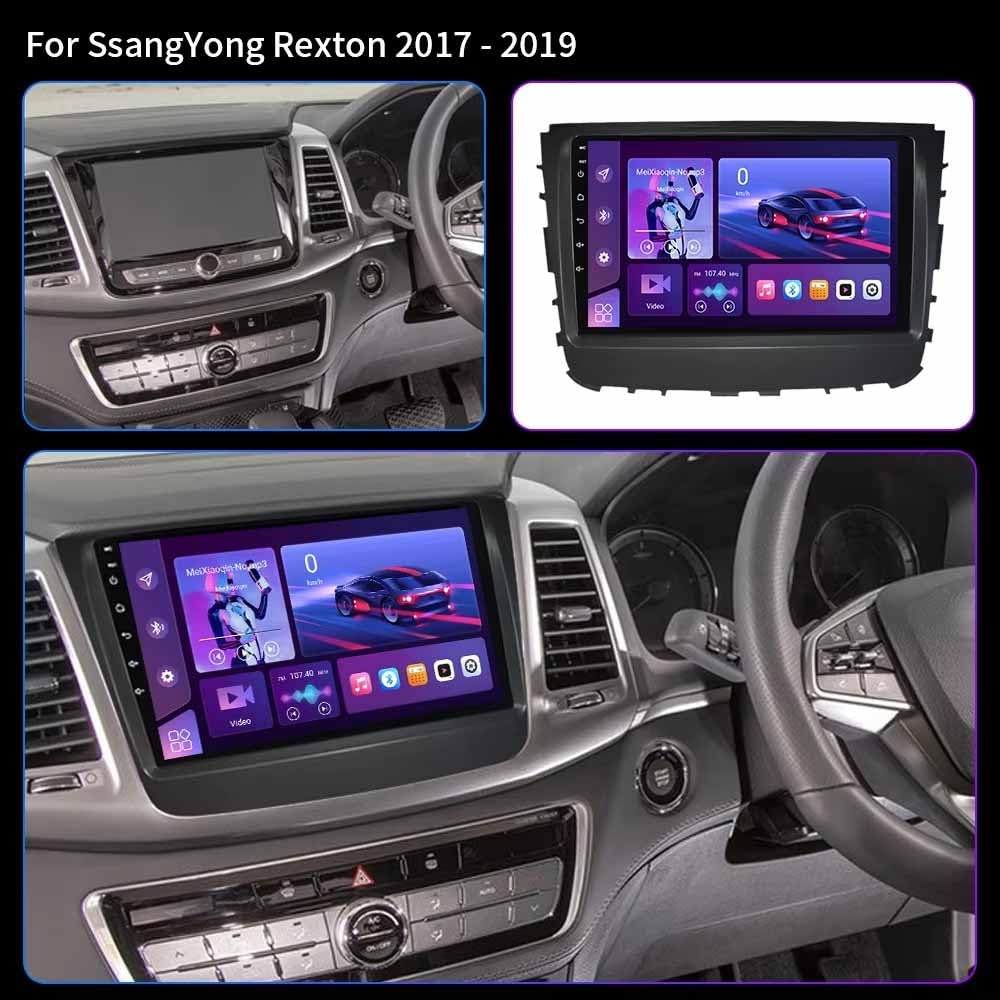 Ekran Carplay dla Ssangyong Rexton Musso 2017-2019 Z Bluetooth/Fm/Aux; Obsługa Mirror Link Nawigacji Gps Sterowania Głosowego, 8 Rdzeń 8G+256G