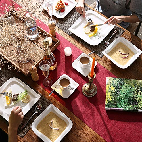 MALACASA, Series Joesfa, Vajillas de Porcelana, 30 Piezas, Juego de Café, con 6 Tazas, 6 Platos Llanos, 6 Platos, 6… - Imagen 6
