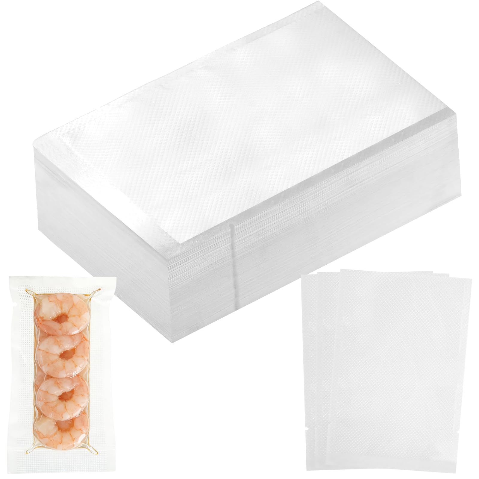 120 Count Vacuum Sealer Bags, BPA Free Heavy Duty Textured,Embossed PreCut Bags for Sous Vide Cooking, Food Storage, Freezing, Boiling and Microwaving (10 * 15cm)