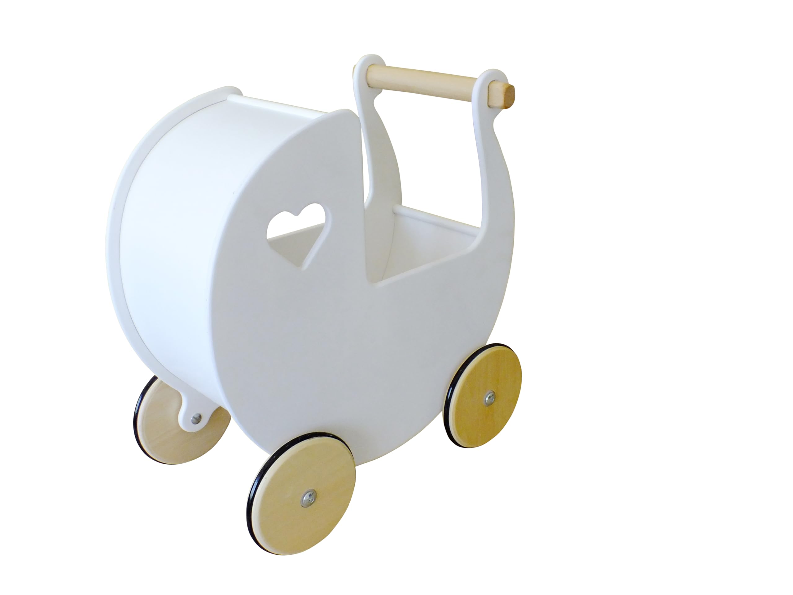 Moover Toys - Dänischer Designer Holz Puppenwagen weiß/Dolls pram White