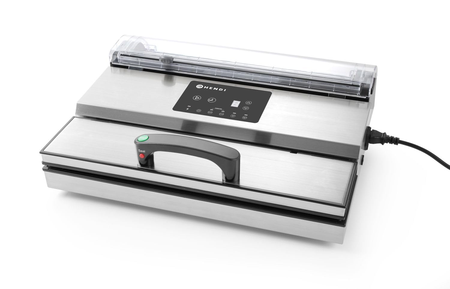 HENDI Envasadora al Vacío de Aspiración Externa, Función Marinado y Pulso, Barra de Sellado 420mm, Bomba de Vibración 16 l/​min, Panel Digital, 230V/​550W, 570x263x(H)​150mm, Acero Inoxidable