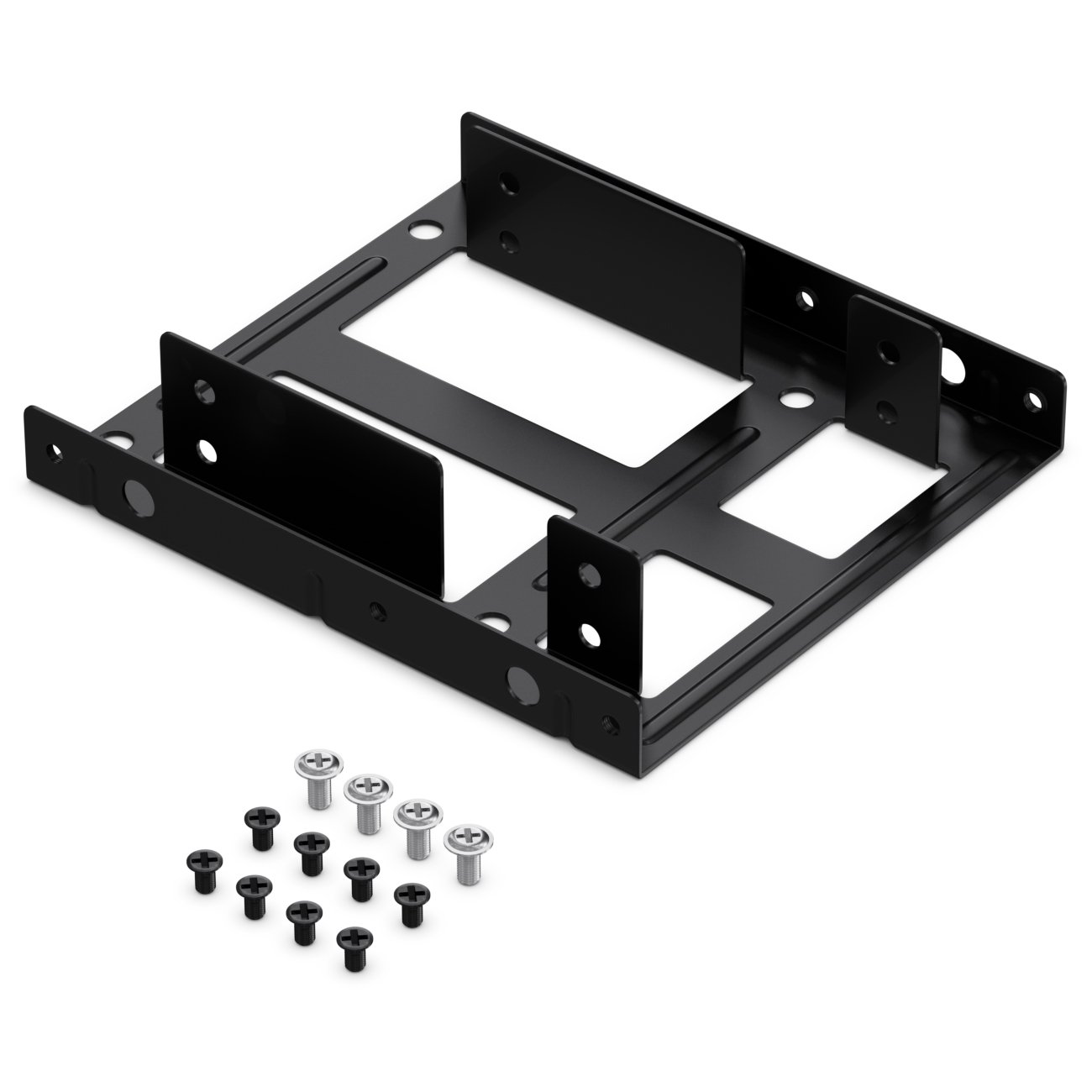 deleyCON Ramka Montażowa do Dysku Twardego 2,5" SSD do 3,5" - Adapter Rama Montażowa Dysku Twardego (do 2x Dysk Twardy 2,5" HDD lub SSD) Wyjmowany Uchwyt Ramy