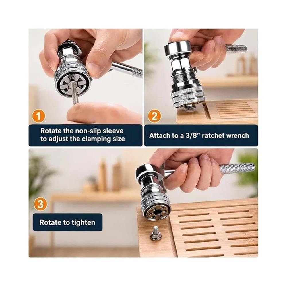 Bigbibi Adattatore a presa esagonale regolabile da 3 pezzi for trapano e chiave a cricchetto(B-3set)