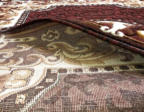 Image of SABIRA Carpet (Size-150x200 Cm / 60x78 in) Modern Floral Area Rug Large Carpet for Living Room, Bedroom & Dining Room, Washable, Non-Slip, (Borwn Color)