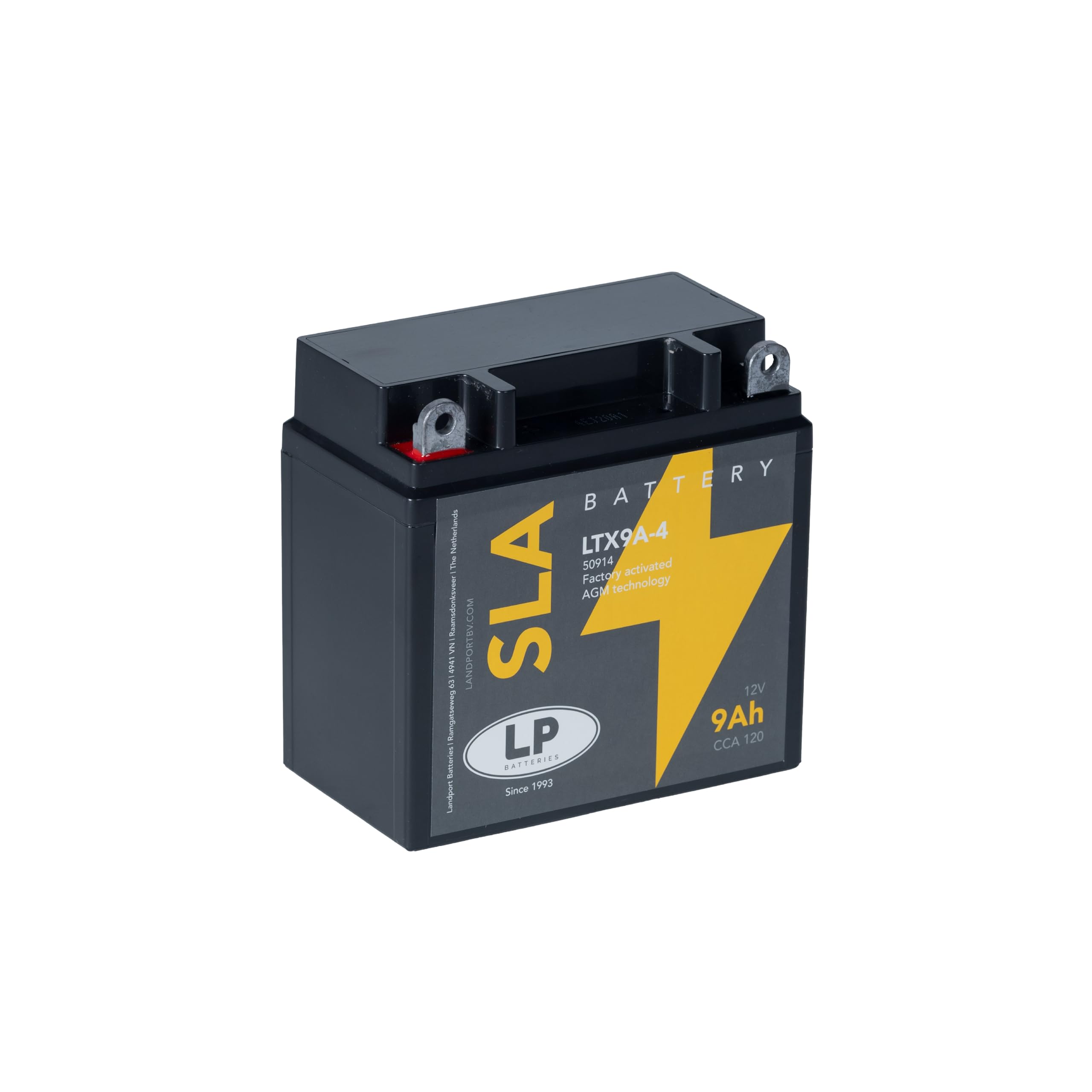 LANDPORT Batterie LTX9A-4 12V 9Ah 135x75x138mm kompatibel für Aprilia RS 125, Piaggio Fly 125, Vespa LX 50