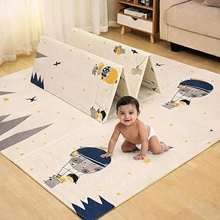 TARKAN Extra Large Reversible Baby Play Mat, BPA Free Learning &amp; Crawling Foldable Foam Mat (6.5x5 ft, 0.6cm Thickness) El...