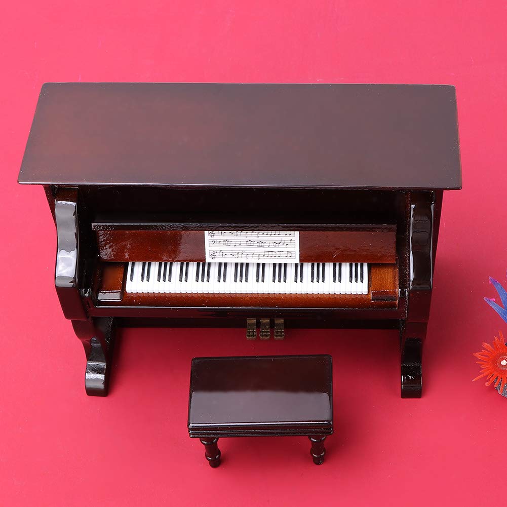 Piano Vertical Marrón Vintage, Acero de, Diseño Elegante y Clásico para Conciertos y Uso Personal, Excelente Producción de Tono