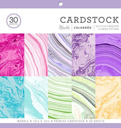 Colorbok 71876B Cardstock Paper Pad Marble, 12 x 12