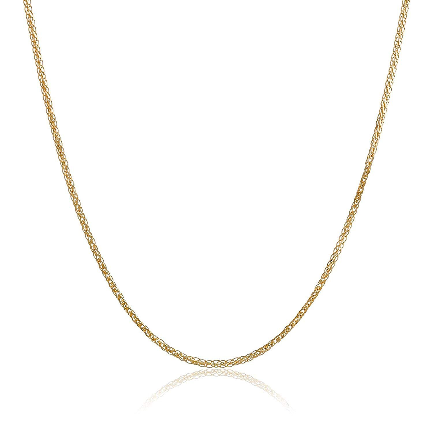 PRINS JEWELSSpiga 750/18ct Yellow Gold Diamond Cut Curb Chain Necklace Width 1.2mm Choice of Length