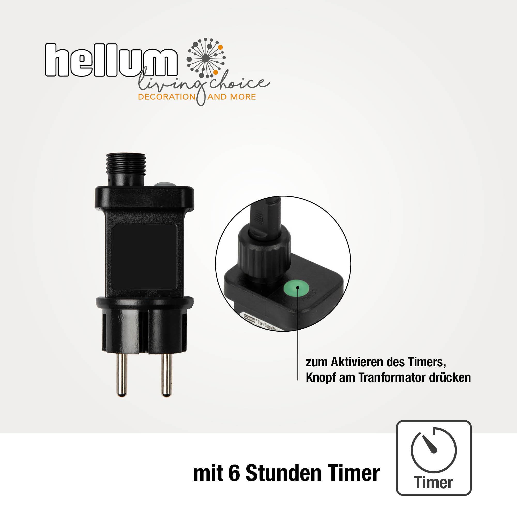 hellum Lichterkette Weihnachtsbaum außen mit Stecker und Clip, 45 LED Baumkerzen, beleuchtet 19,8 m Zuleitung 5m, Tannenbaum Lichterkette Schaft weiß Kabel schwarz <59 lm Christbaumbeleuchtung 640410