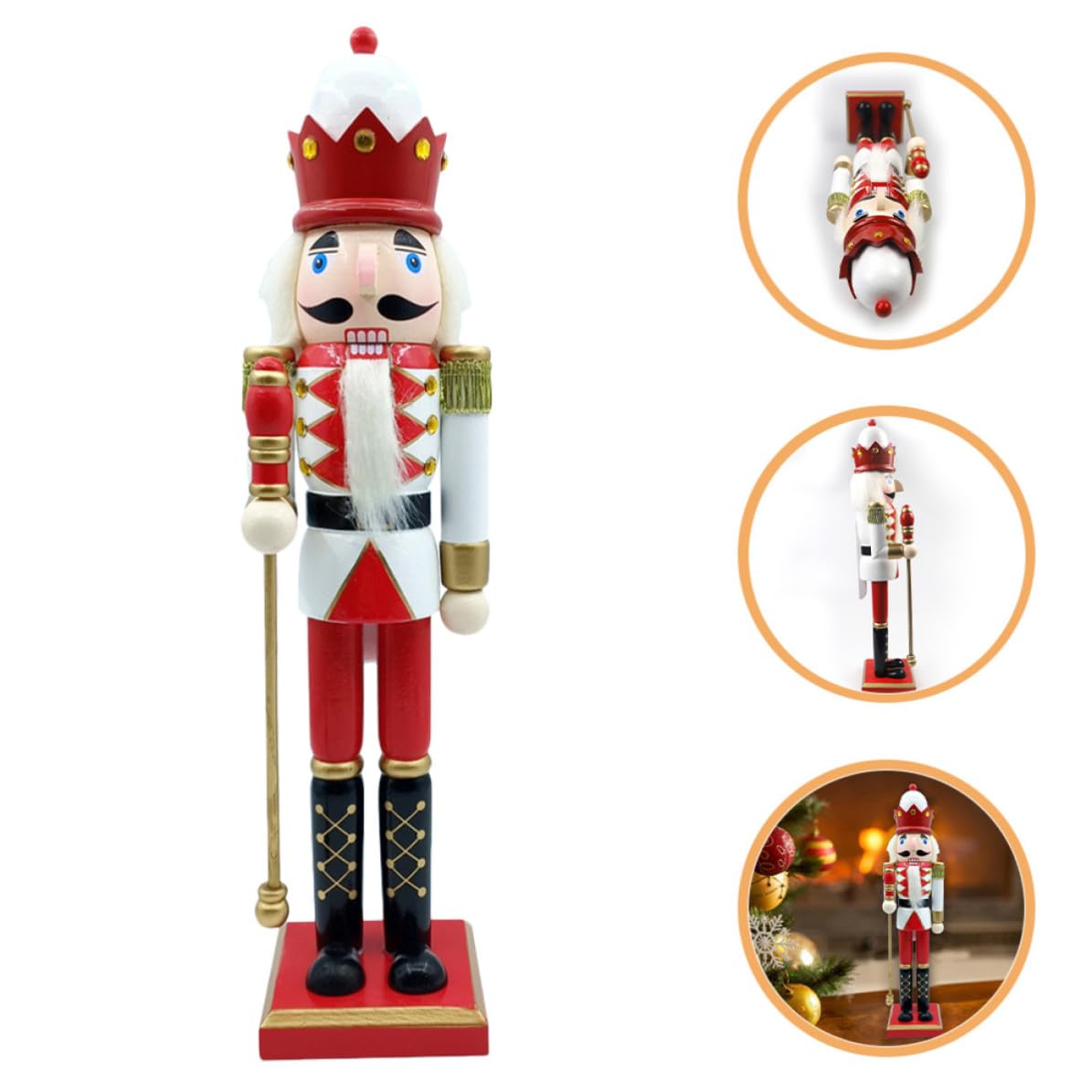 Sewroro Cascanueces de Madera Navideño, Soldado Decorativo para Escritorio