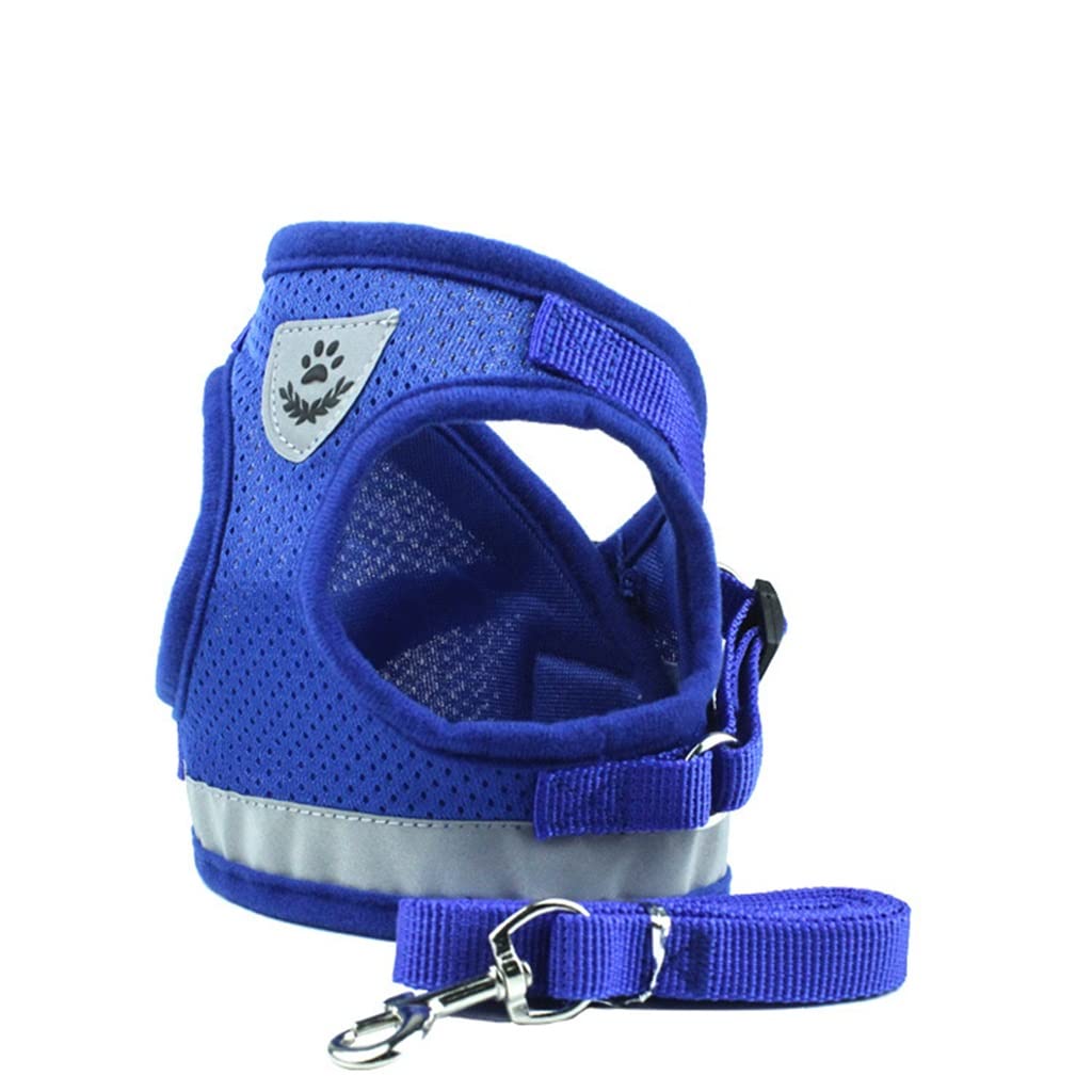 Pet Dog Chest Harness and Leash Set Breathable Adjustable Dog Harness Suitable for Small and Medium-Sized Puppies Vest (B X)