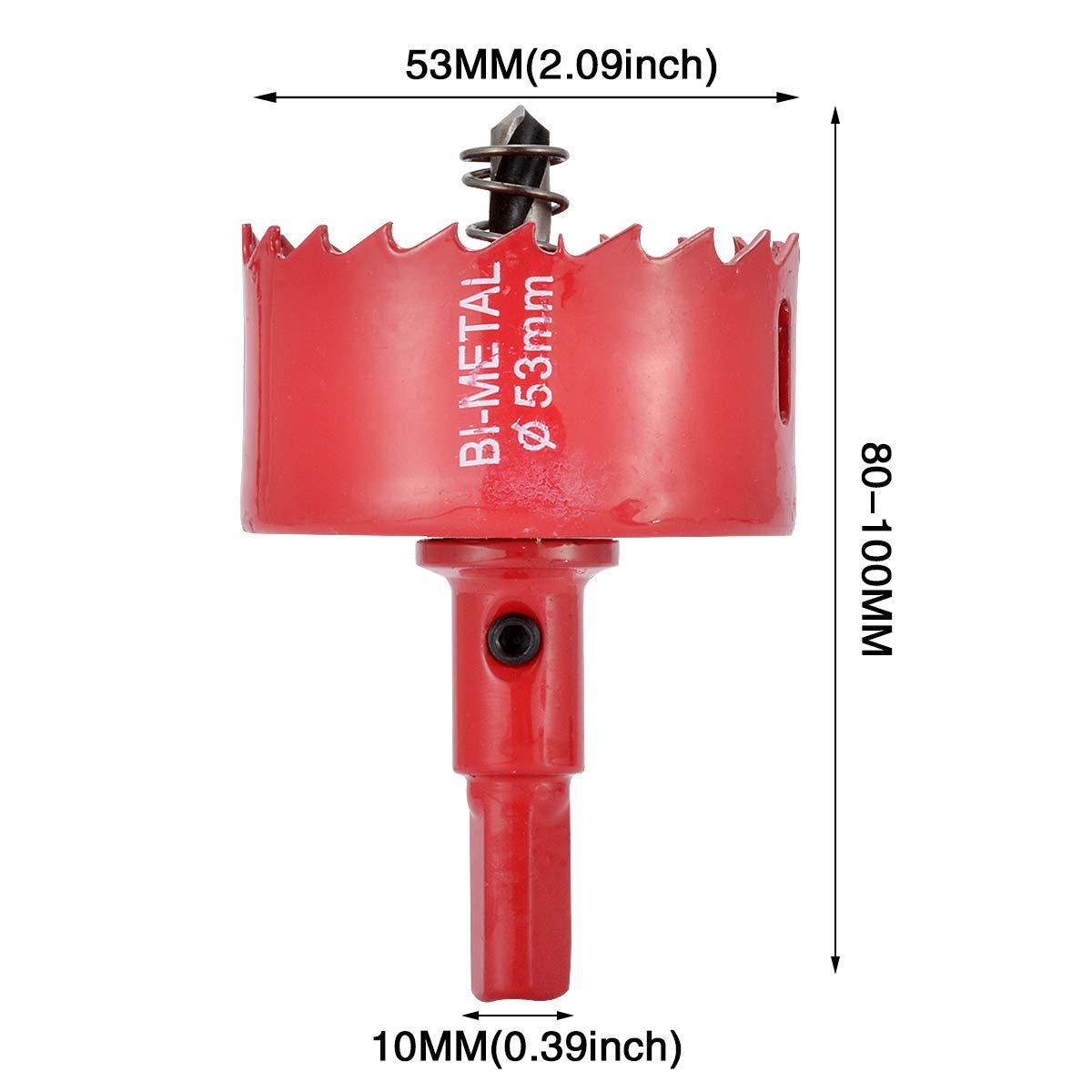 KATUR sega a tazza per legno, fresa a tazza bimetallica HSS da 53 mm per sfiato tubi, punta separata con codolo esagonale, taglio rapido e liscio per plastica, compensato, cartongesso e cartongesso