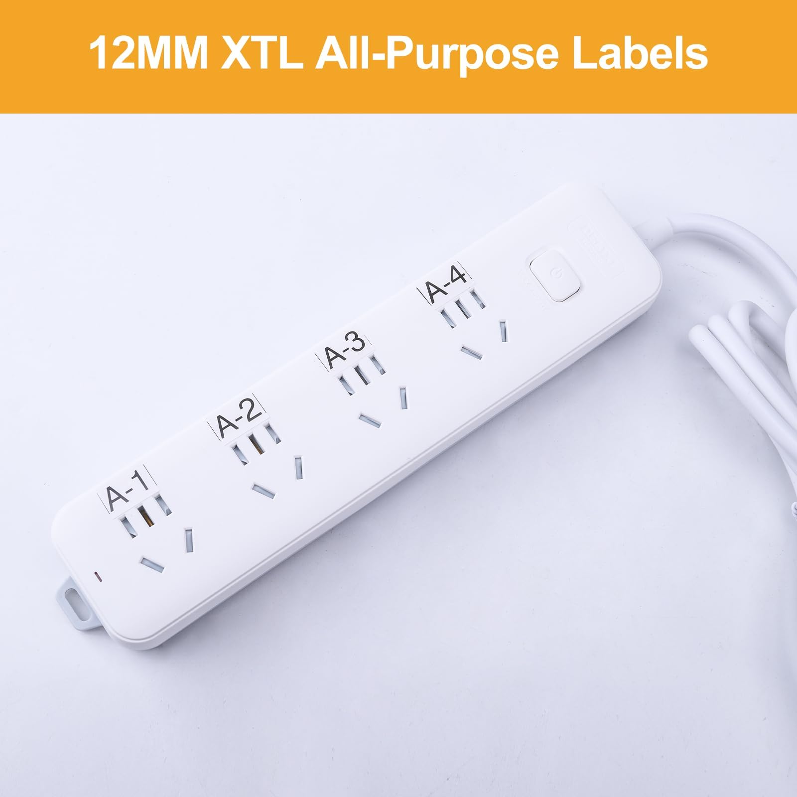 Label KINGDOM Etichette bianche multiuso compatibili con DYMO Label Makers XTL300 XTL500, 1/2" 23'12mm 7m 1868751 Nastro per etichette a trasferimento termico, confezione da 3 1868751