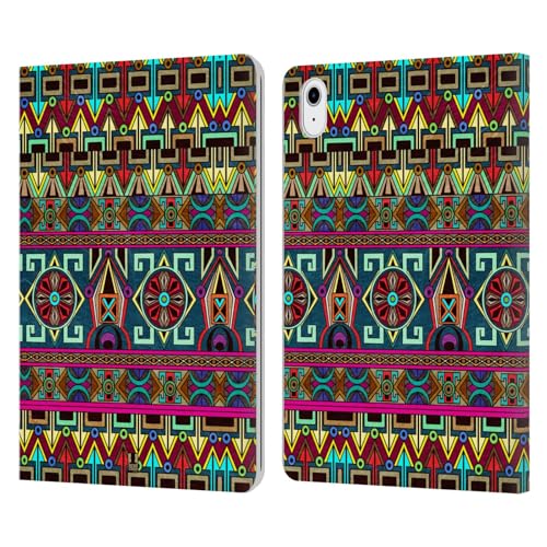 Étui portefeuille iPad Air 11 cuir motif tibétain antichoc housse
