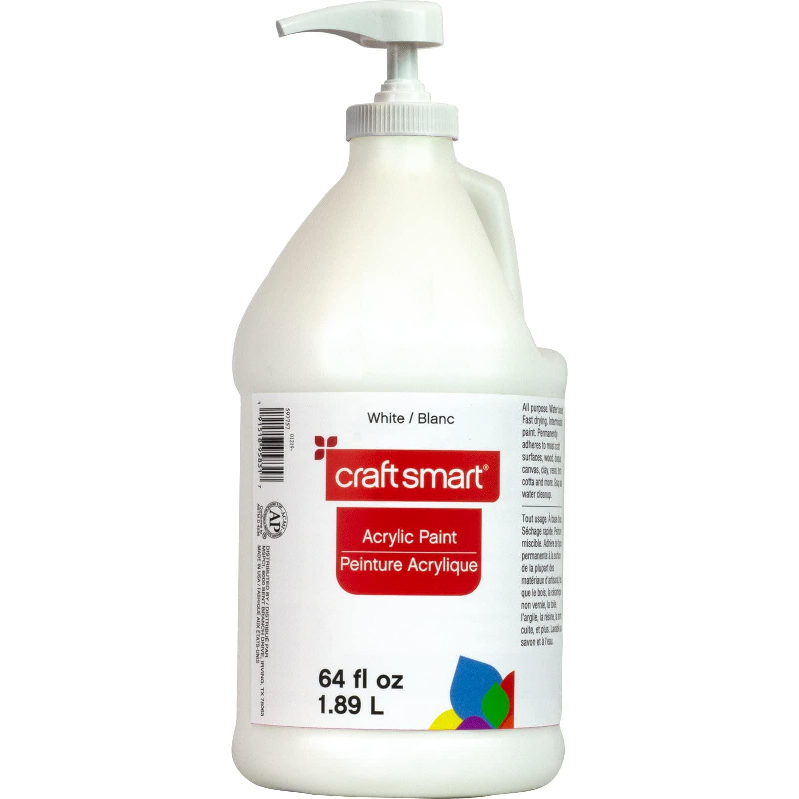 Craft Smart64oz. White Acrylic Paint Fast Drying Paint for Drawing, Painting, Art & Crafts Supplies - 1 Pack