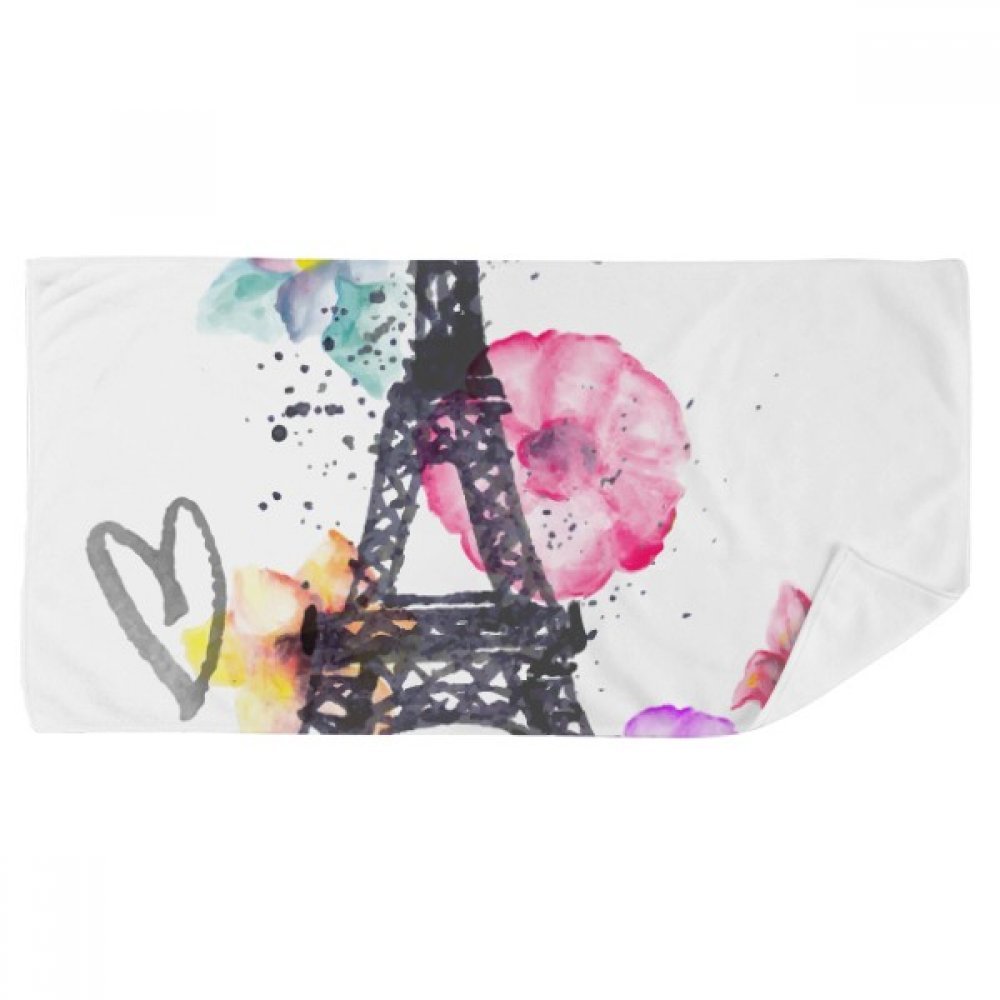 Serviette de bain Tour Eiffel compacte contre le manque de place