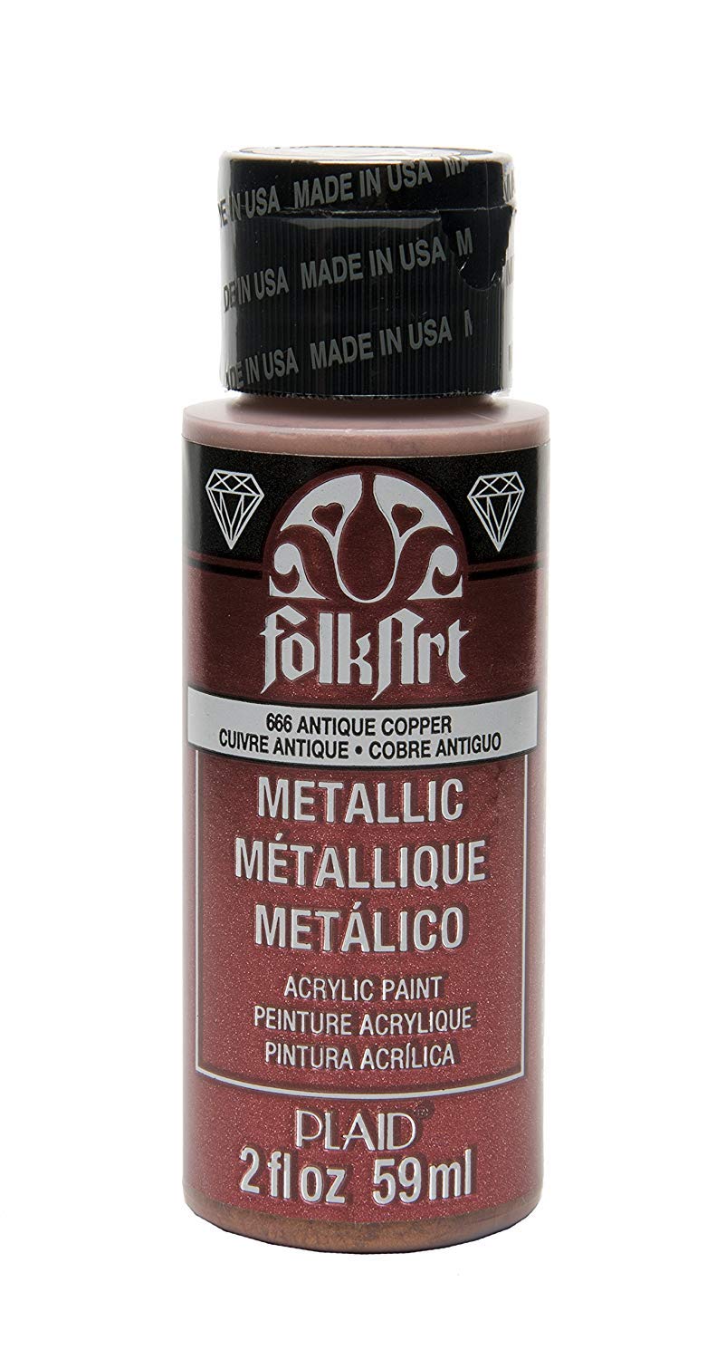 Folk Art Metallic Acrylic Paint in Assorted Colors (2 oz), 6102, 2 Ounce Antique Copper