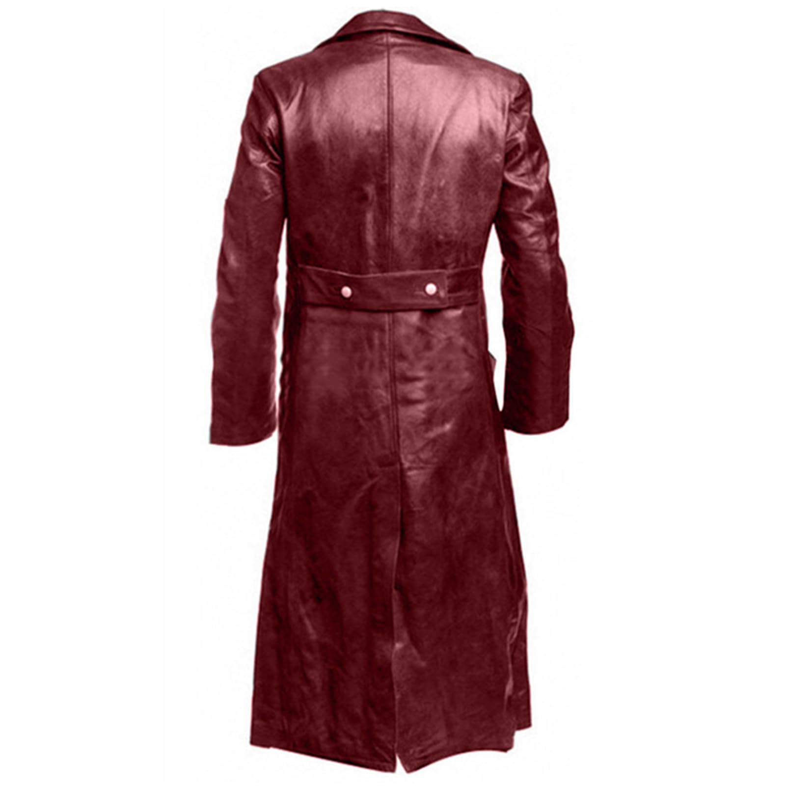 Generico Autunno E Inverno retrò Uomo Sexy Pelle PU Tempo Libero Stile Lungo Trench in Pelle Cappotto Viaggio All'aperto Vestiario