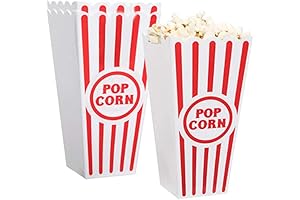 Novelty Place 4-pack Reusable Plastic Popcorn Containers for Movie Lovers