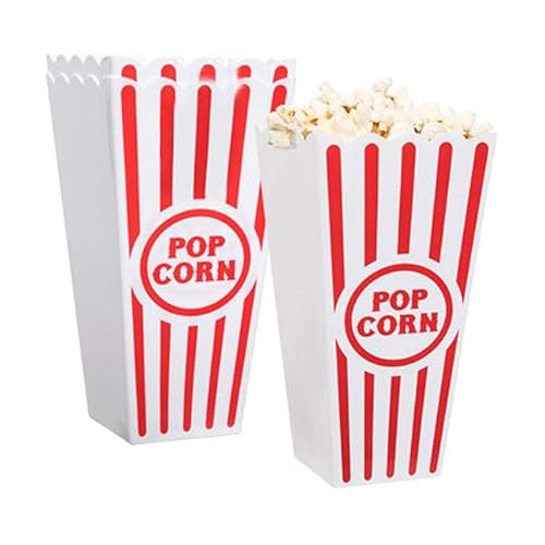Red & White Striped Classic Popcorn Containers - 4 Pack
