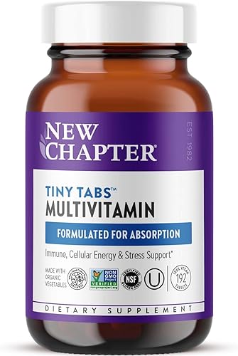 New Chapter Tiny Tabs Multivitamínico con estrés energético y apoyo inmunológico vitamina D3 vitaminas B 192 unidades New Chapter Tiny Tabs Multivitamínico con estrés energético y apoyo inmunológico vitamina D3 vitaminas B 192 unidades
