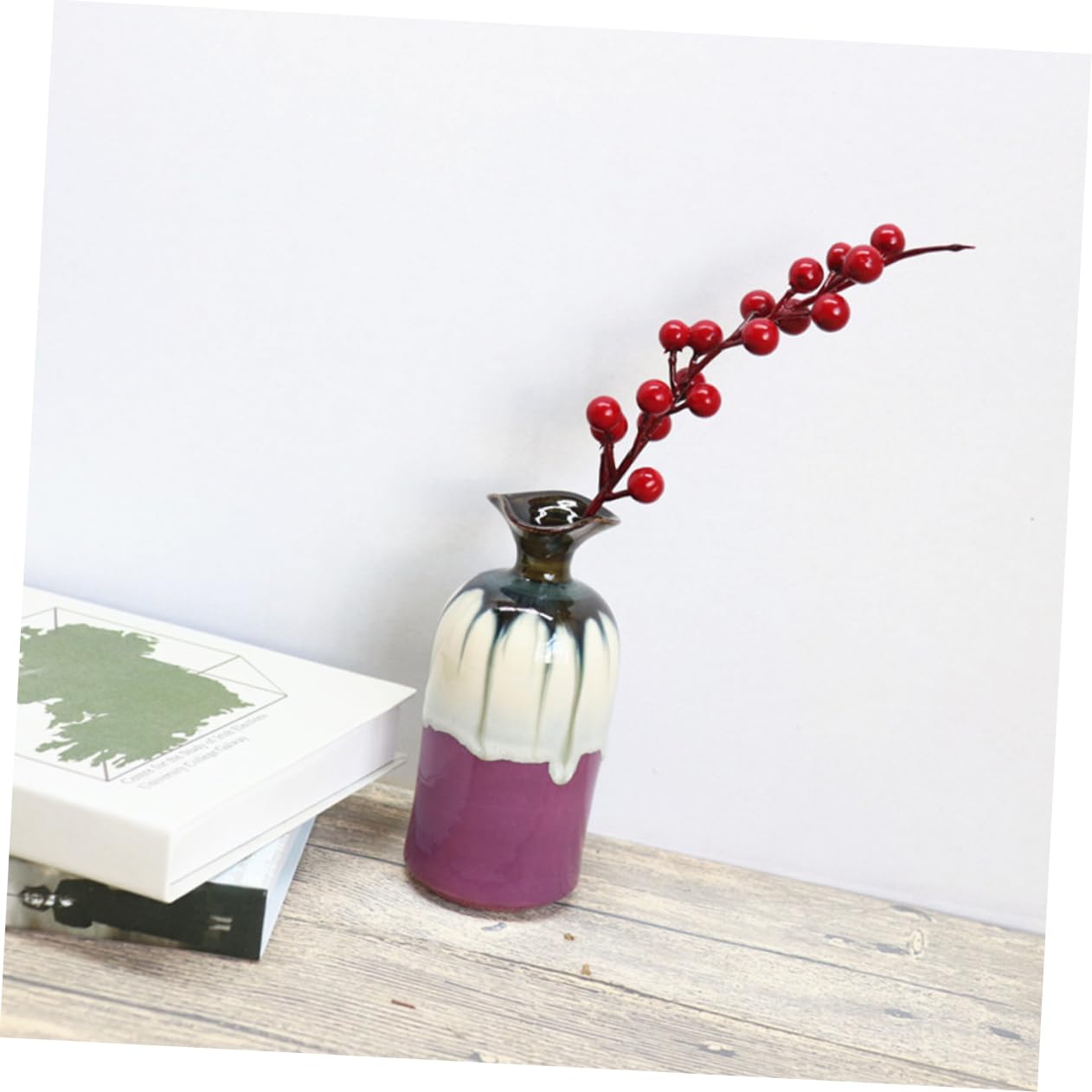 MAGICLULU 20pezzi Rametti Bacche Rosse Artificiali Steli di Bacche Finte per Ghiande Natalizie Decorazioni Fai da Te Materiale Plastico e Naturale