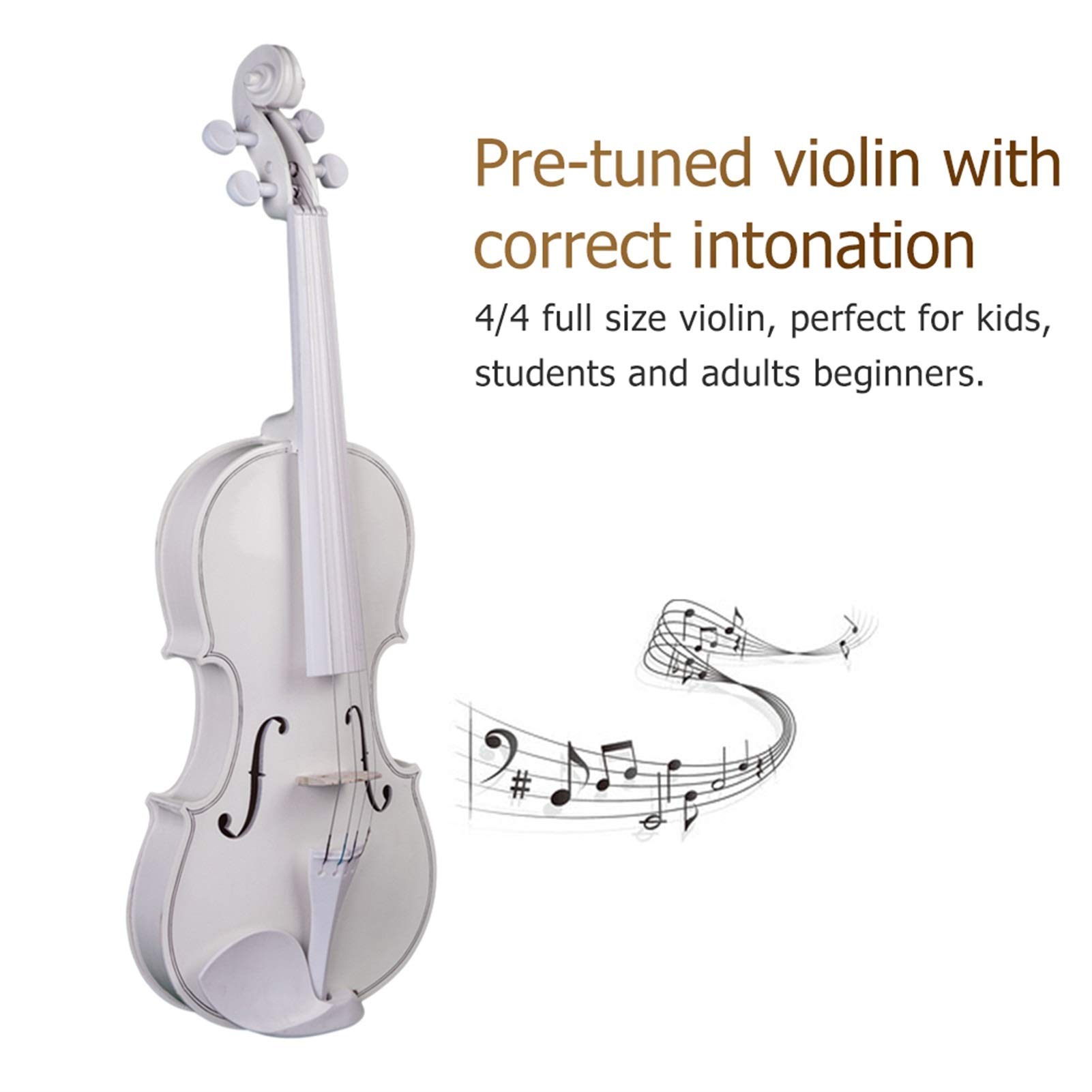 Violin Full Size 4/4 Acoustic Violin with Carrying Case Bow Bridge for Adults Students Beginners Cello Kit - Image 6