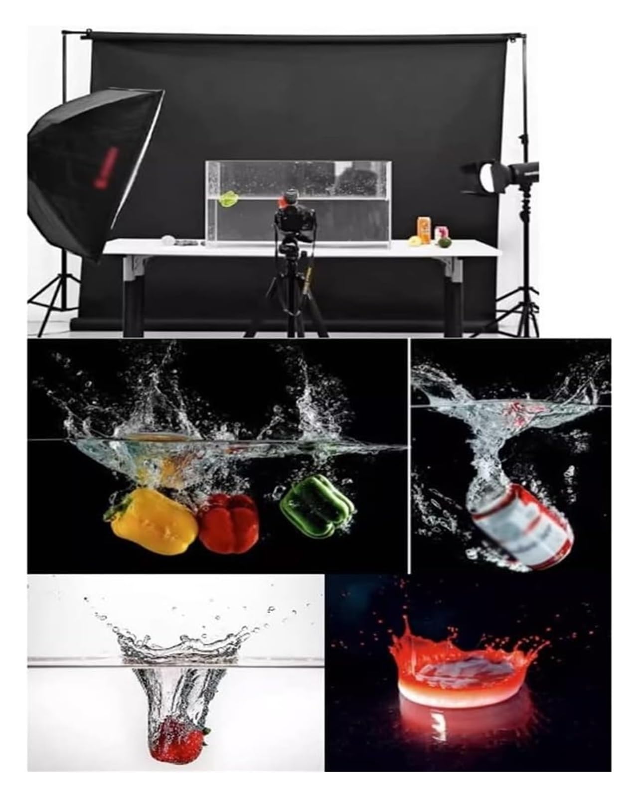 Bandeja de acrílico para fotografía, Accesorios creativos para posar fotografías, Vitrina Transparente para exhibición de Almacenamiento de fotografía de 0.197 in de Grosor (tamaño