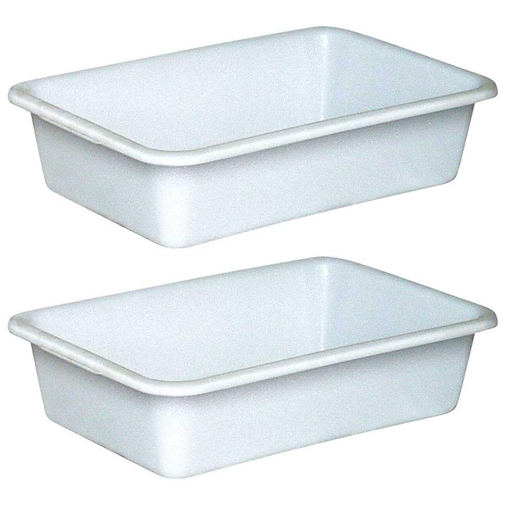 BRB 2x 40 Liter Kunststoffwanne, lebensmittelecht, LxBxH 710 x 490 x 185 mm, weiß, PE-HD