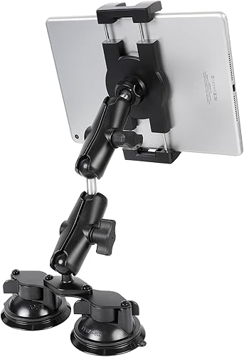 Soporte universal para iPad para camióncoche, ventosas súper fuertes Soporte de parabrisas para iPad Mini Air, iPad Pro 13 12.9 11, Galaxy Tab,