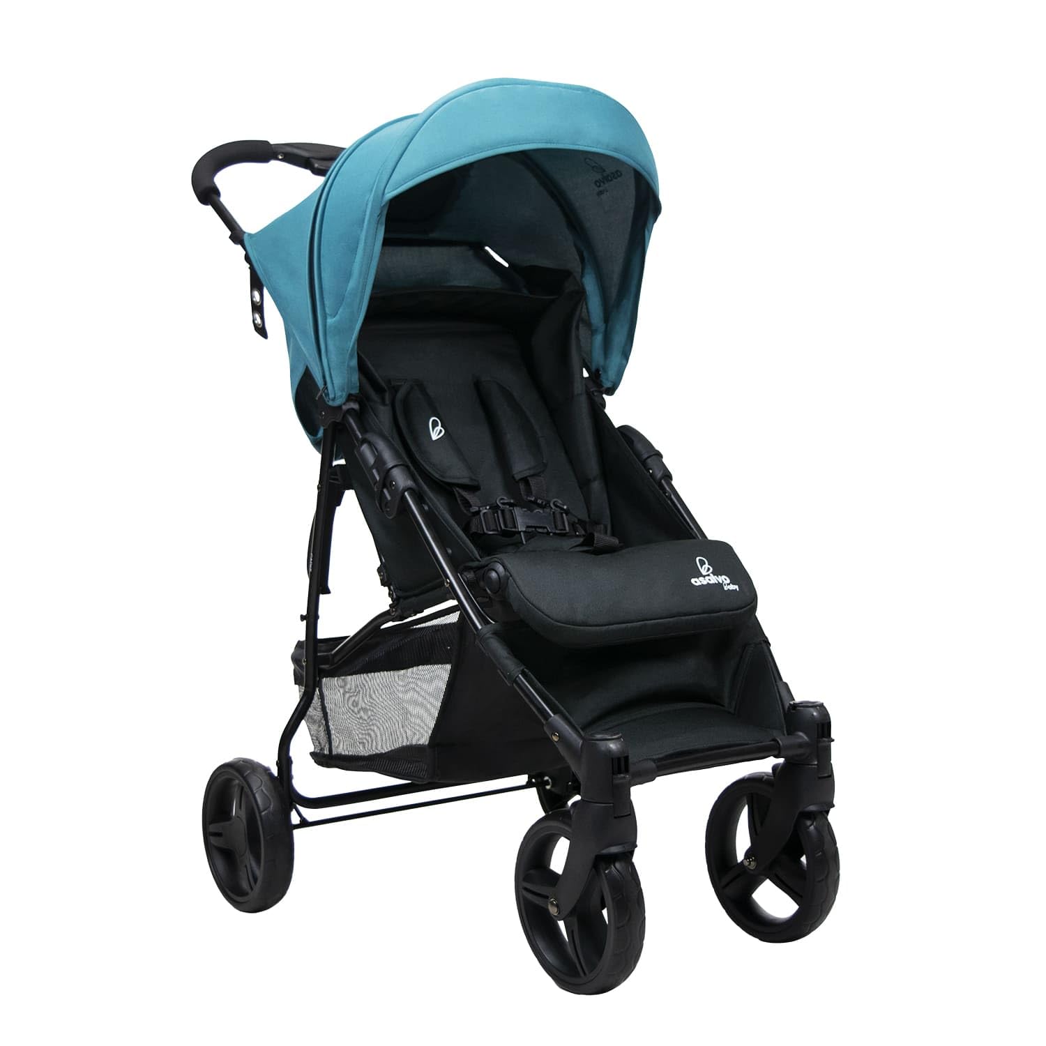 Asalvo CÁDIZ Silla de Paseo Ultraligera para bebé, Carrito de paseo, Respaldo Reclinable, Arnés 5 Puntos, SPF50+, Capota con Ventana, Manejable, Máxima Seguridad, Hasta 17 kg, Petróleo