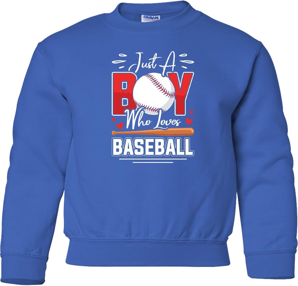 inktastic Just a Boy Who Loves Baseball Youth Sweatshirt