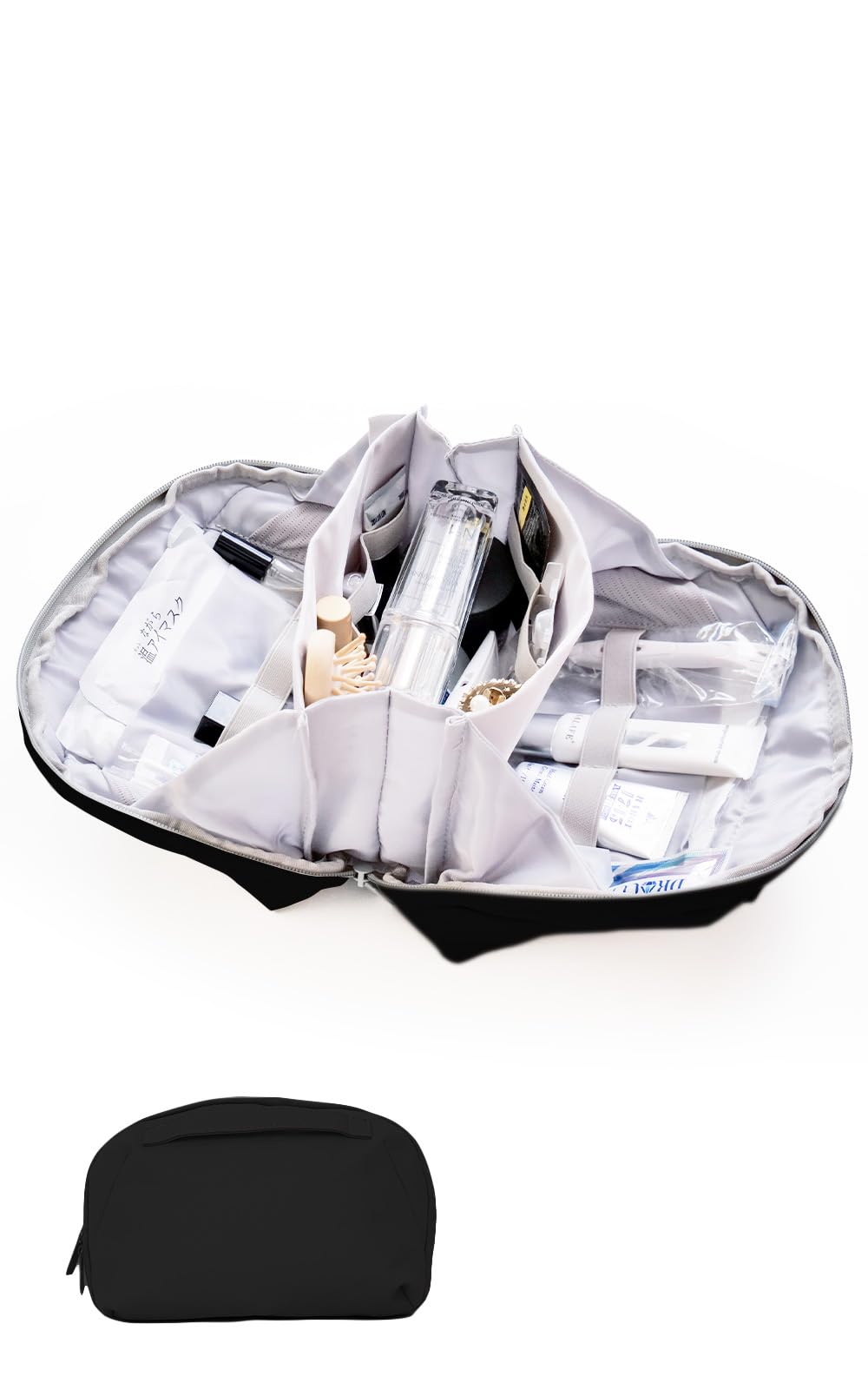 Amazon | 【 180度、ガバっと開く 】旅行用ポーチ メイクポーチ 大容量