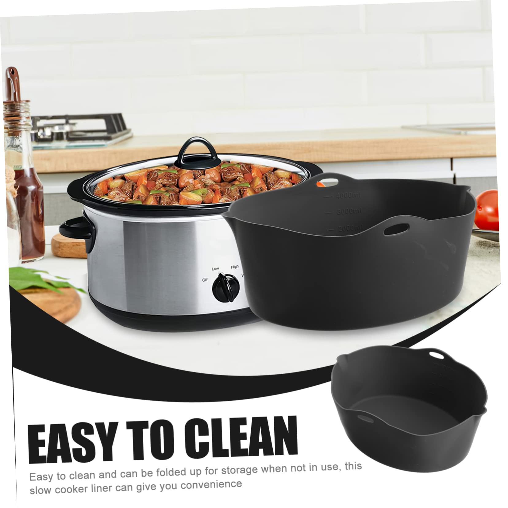 BRIGHTFUFU Slow Cooker Cooking Liner Reusable Silicone Insert Leak-proof for Stew Pot