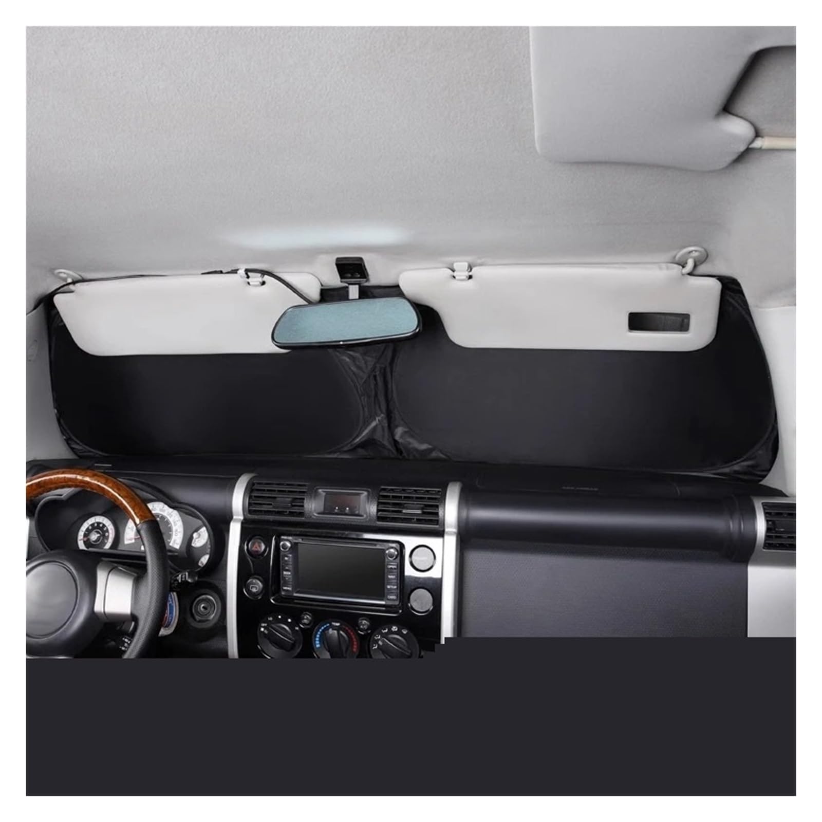 Per Toyota FJ Per Cruiser 2007-2023 Parasole In Vetro Spesso Con Borsa Portaoggetti Mantieni La Tua Fresca Universale Parabrezza Parasole Pieghevole