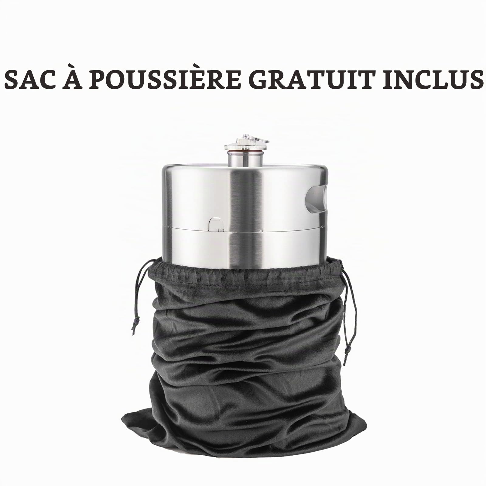 TMCRAFT Mini Growler Keg, fût de bière portable en acier inoxydable avec couvercle en spirale de roundité pour brassage domestique, artisanat et bière tonneau, TMXTD-8
