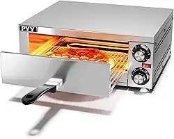 PYY Forno de pizza elétrico interno – Máquina comercial de aço inoxidável para bancada com bandeja de migalhas para casa