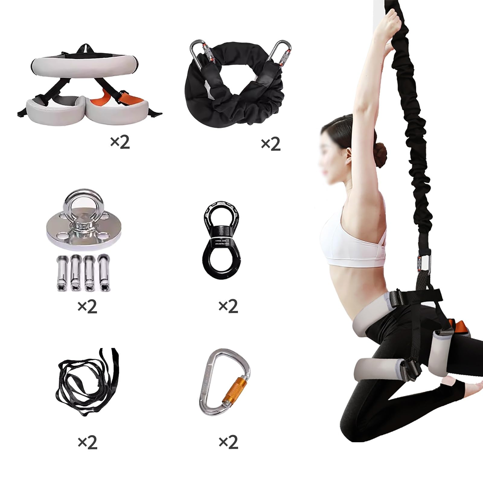 Bungee Dance Resistance Belt Rope – Corda pesante da appendere professionale per danza aerea Home Suspension Training Kit