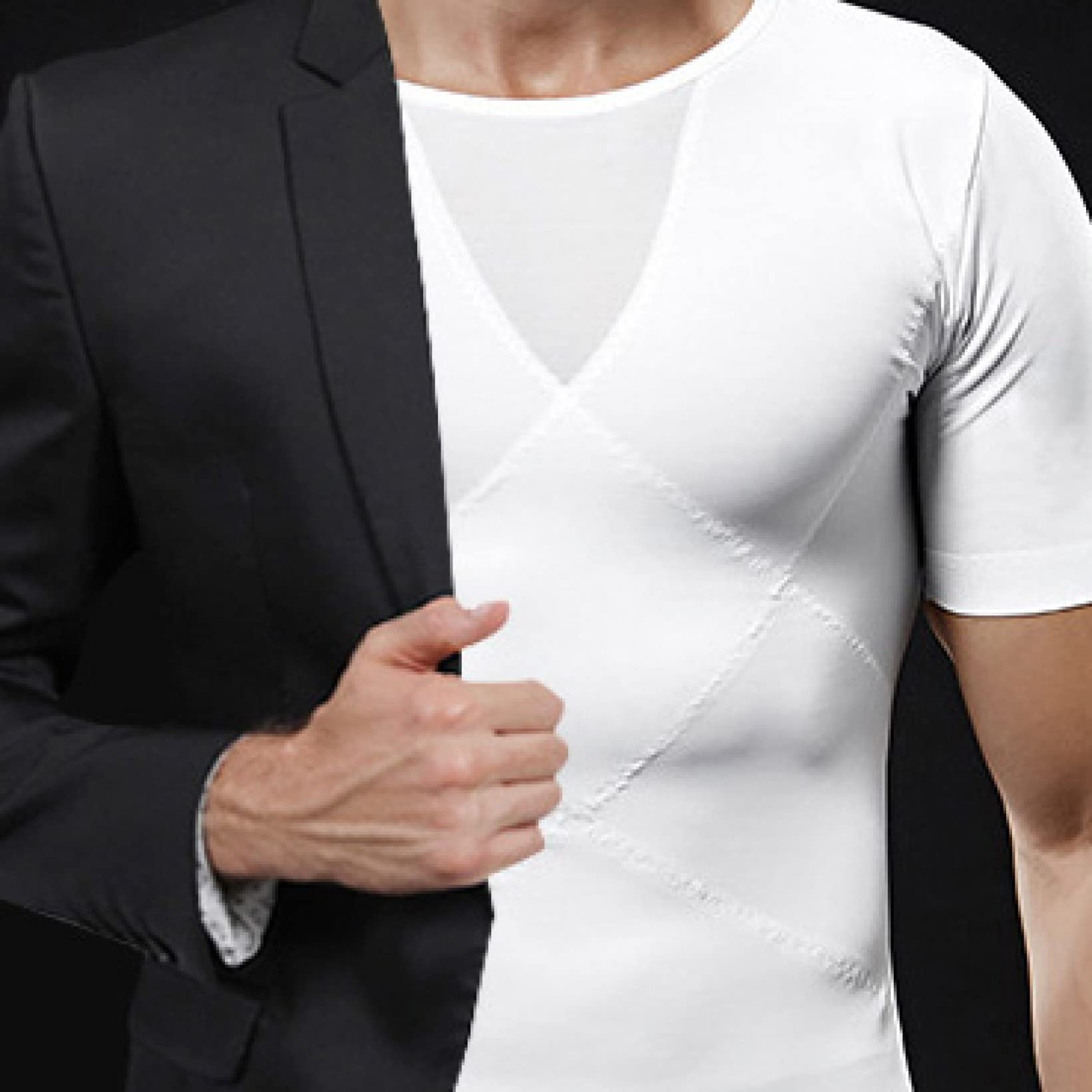 TTDGYYXW Body da Palestra da Uomo a Maniche Corte Dimagrante Top compressivo Addominale Elastico per Lo Sport