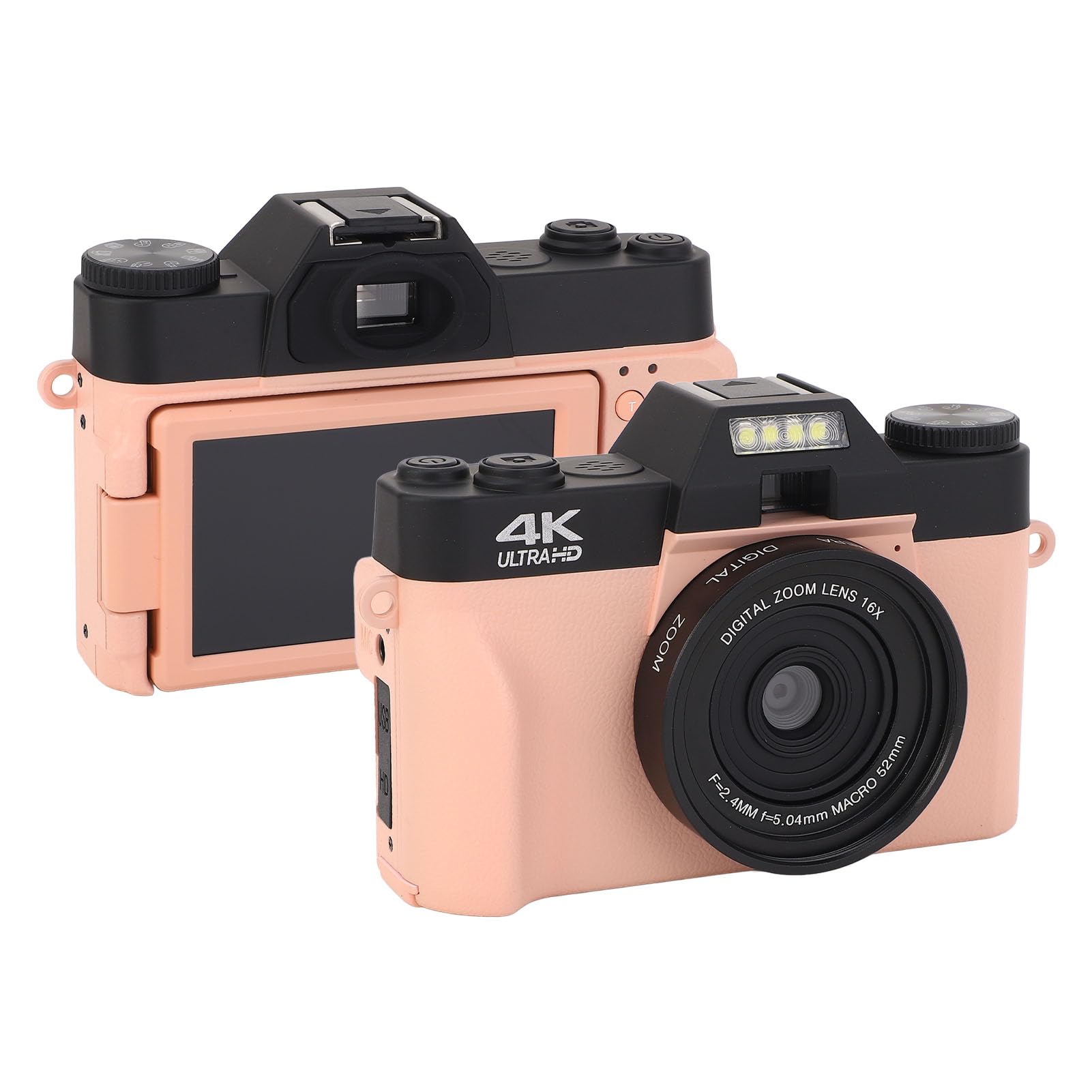 WOLFANG Fotocamera Digitale 4K 56MP Con Zoom 16x E Autofocus – Leggera E Portatile, Perfetta Per Bambini, Adulti E Anziani – Regalo Ideale Per Tutti