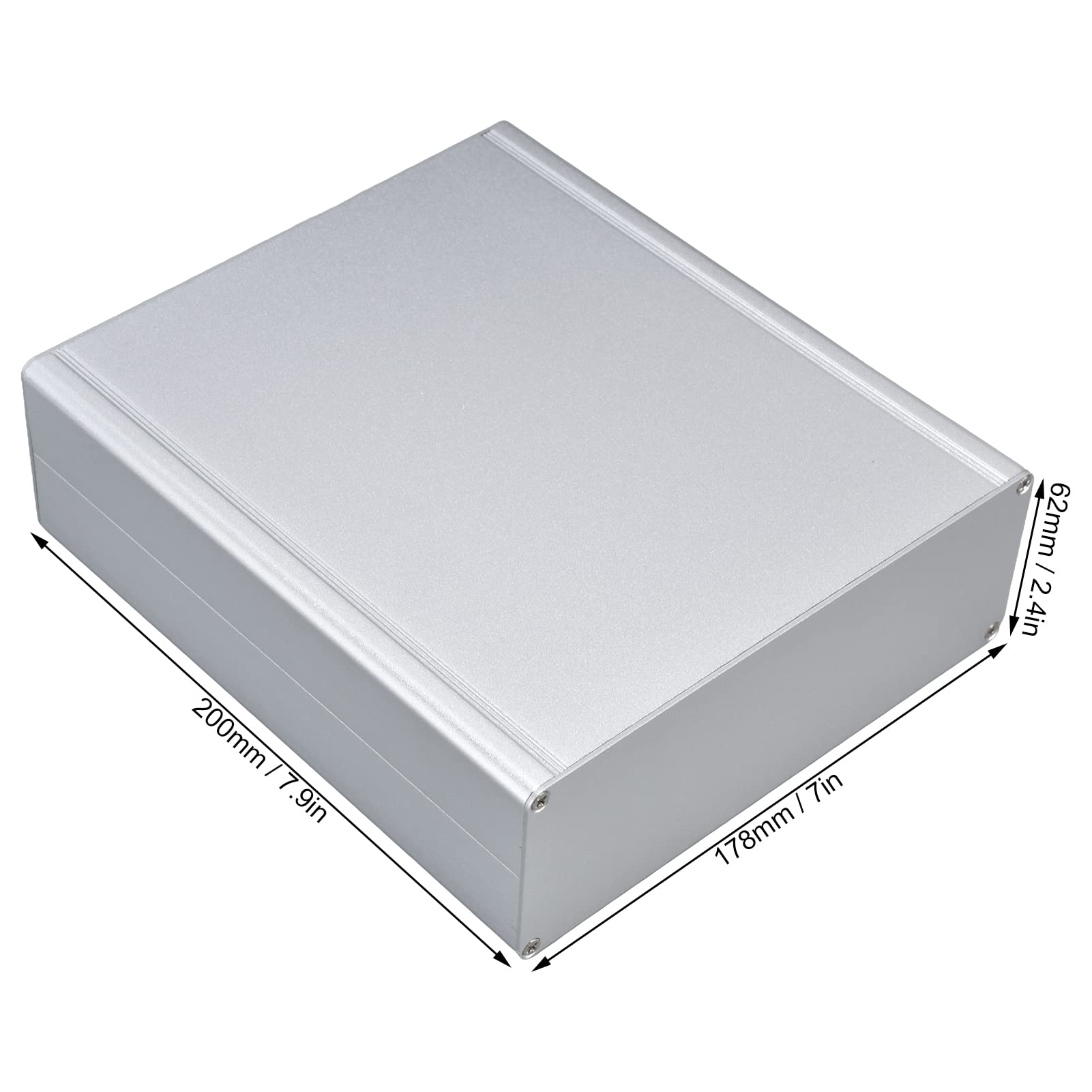 Tissting 62 X 178 X 200MM Aluminium Elektronik Gehäuse Projekt Box, Aluminium Gehäuse Gehäuse Verstärker Leiterplatten Gehäuse DIY Elektronisches Anschluss Gehäuse, Geteiltes Gehäuse