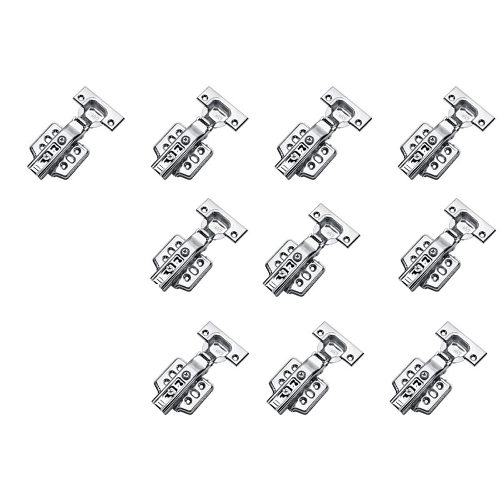 Window Hinge 2/10PCS Stainless Steel Cabinet Hinges Soft Closing Hydraulic Door Hinge Damper Concealed with Screws for Cabinet, Door, Window(Full Overlay - 10PCS)