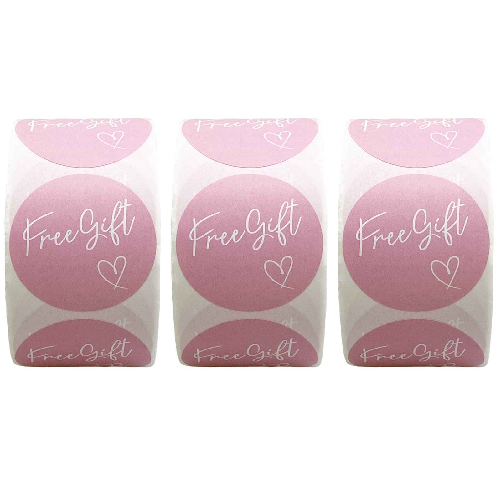 3 Roll 1.5 Inch Customer Appreciation Stickers Small Business Sticker, Decorative Sealing Stickers for Delivery, Decoration, Gifts, Packaging, 500 Labels Per Roll (Pink Background)
