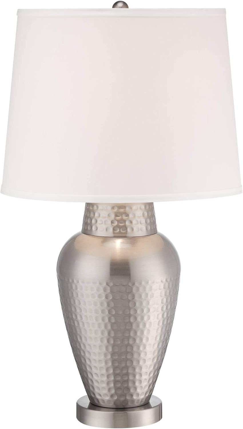 Buy 1 get 1 🔥 Rupert Modern Contemporary Table Lamp 25 High Hammered Brushed Nickel Metal Vase White Linen Drum Shade Decor for Living Room Bedroom House Bedside Nightstand Home Office - 360 Lighting Exclusive Discount 90% Price Rupert Modern Contemporary Table Lamp 25 High Hammered Brushed Nickel Metal Vase White Linen Drum Shade Decor for Living Room Bedroom House Bedside Nightstand Home Office - 360 Lighting