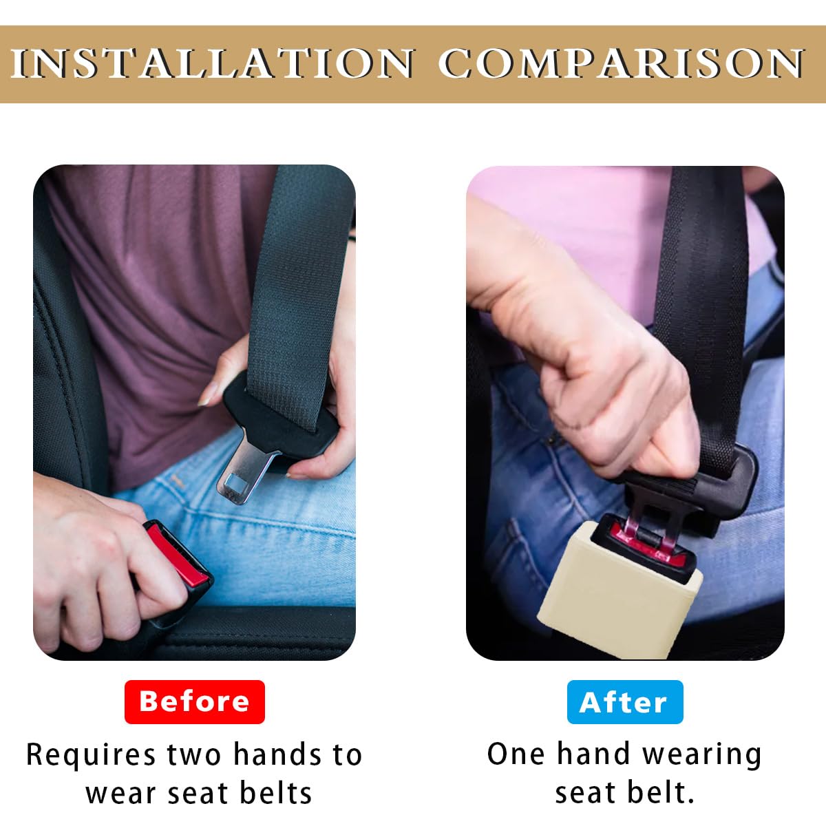 Kids Booster Car Seat 2-Pack Silicone Seat Belt Buckle Holders