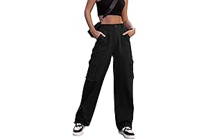 ZMPSISA Women's High Waisted Straight Leg Cargo Pants with 6 Pockets