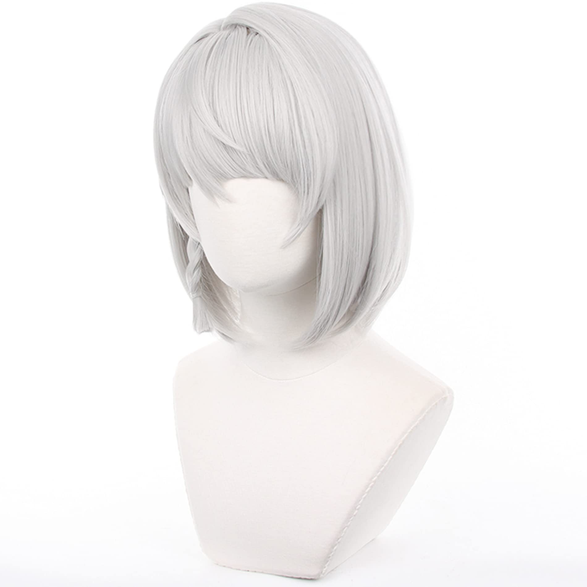 Silver White Bob Short Straight Wig for Anime Costume with Bangs Heat Resistant Synthetic Hairs for Women Halloween Comic Con Cosplay Wigs - Image 4
