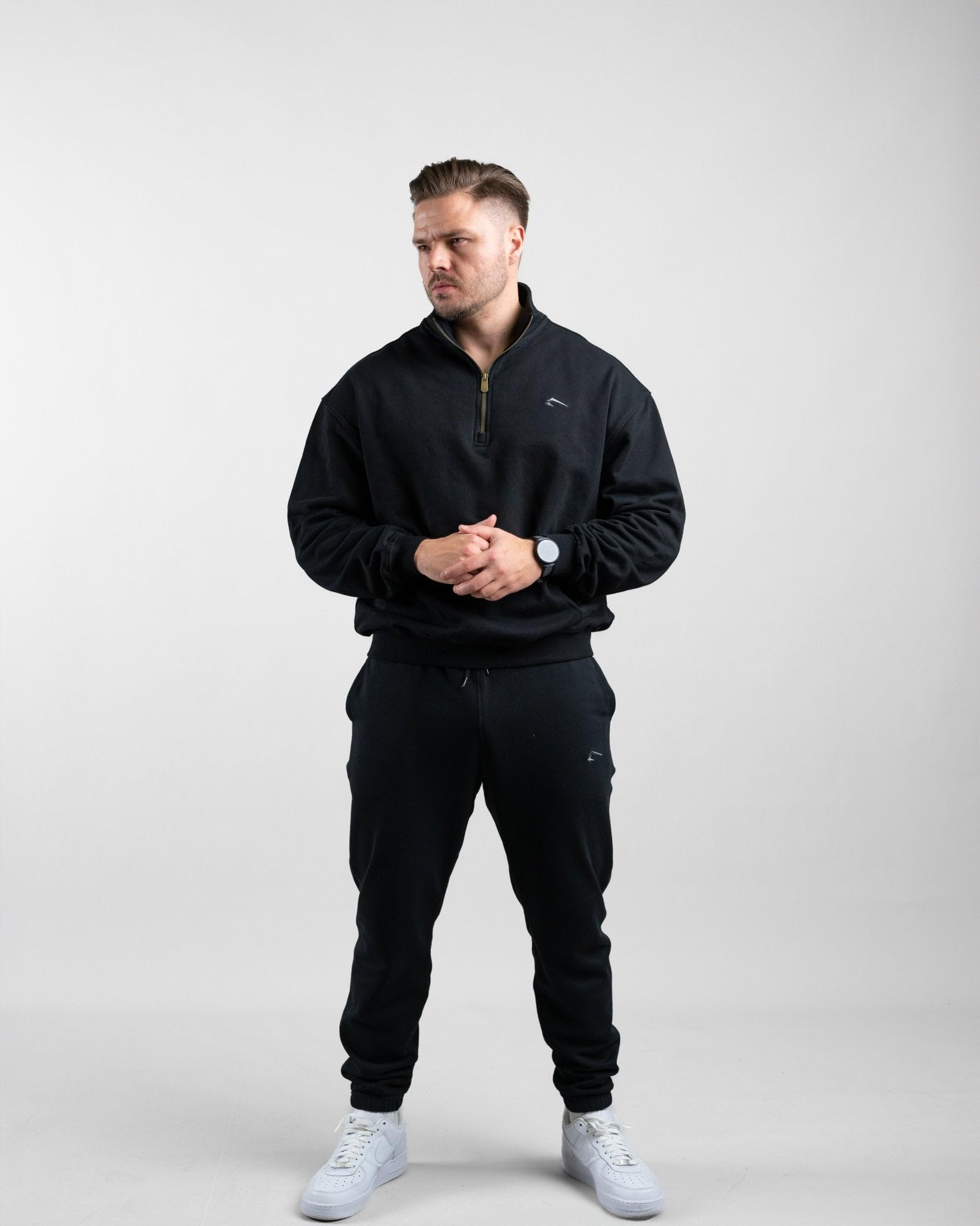 ATHLETIC AESTHETICS Essential Oversize Half Zip Pullover Sweatshirt für Herren & Gym Fitness-Sweater Bodybuilding Sport & Fitness Hoodie