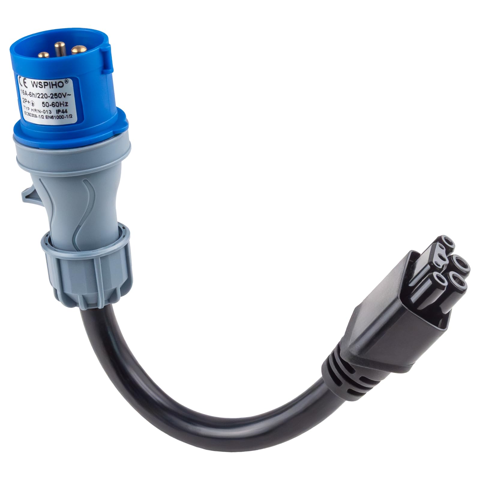 Tesla-Adapter auf CEE Adapter 3 Pin 16A, 0,3 m Tragbares CEE Verlängerungskabel, Tesla Charger Adapter für EV(3 Pin 16A)